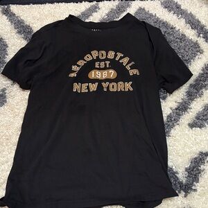 Aeropostale Black Crewneck Tee with White Interior Logo